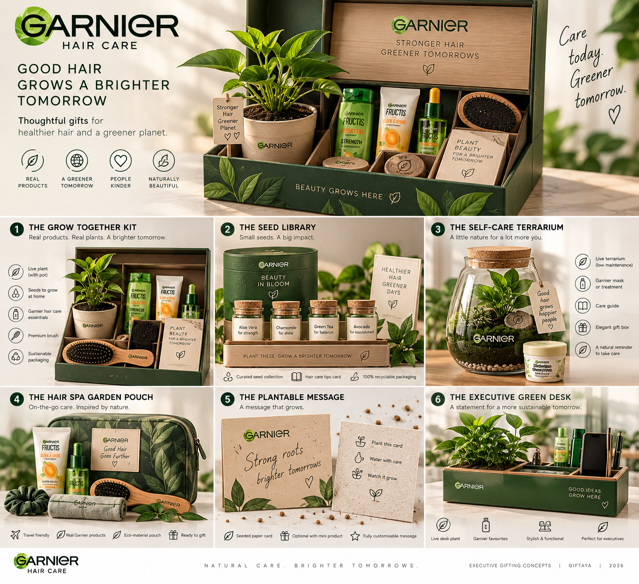 Garnier Grow Together range with seed library, terrarium, garden pouch and executive desk planter